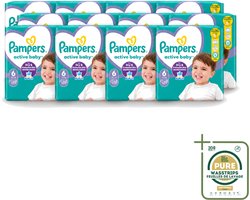 12 x Pampers – Luiers – Active Baby Maat 6 – 32 Luiers - Wasstrips - Baby Luiers - Bescherming Tegen Doorlekken - Bewegingsvrijheid - Comfort - Droogheid