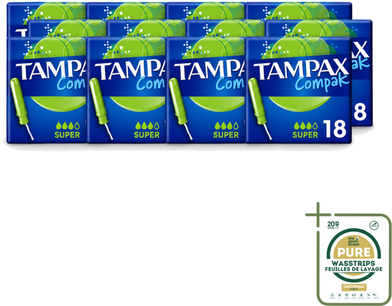 12 x Tampax Compak – Tampons – Super - Tampon - Menstruatie - Menstruatiebescherming - Hygiëne - Menstruatiecomfort
