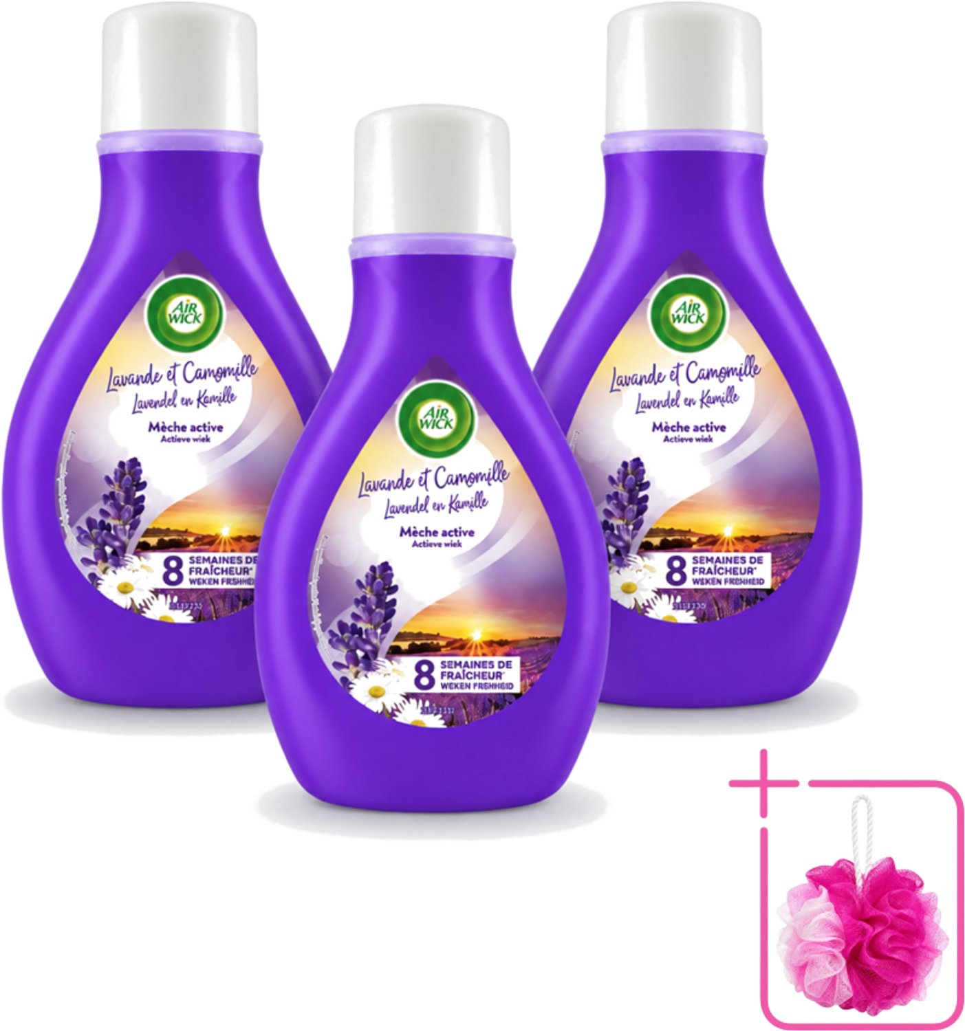 3 x Air Wick - Actieve Wiek Luchtverfrisser - Lavendel & Kamille - 375ml - Bulkverpakking - Actieve wiek - Geurverspreiding