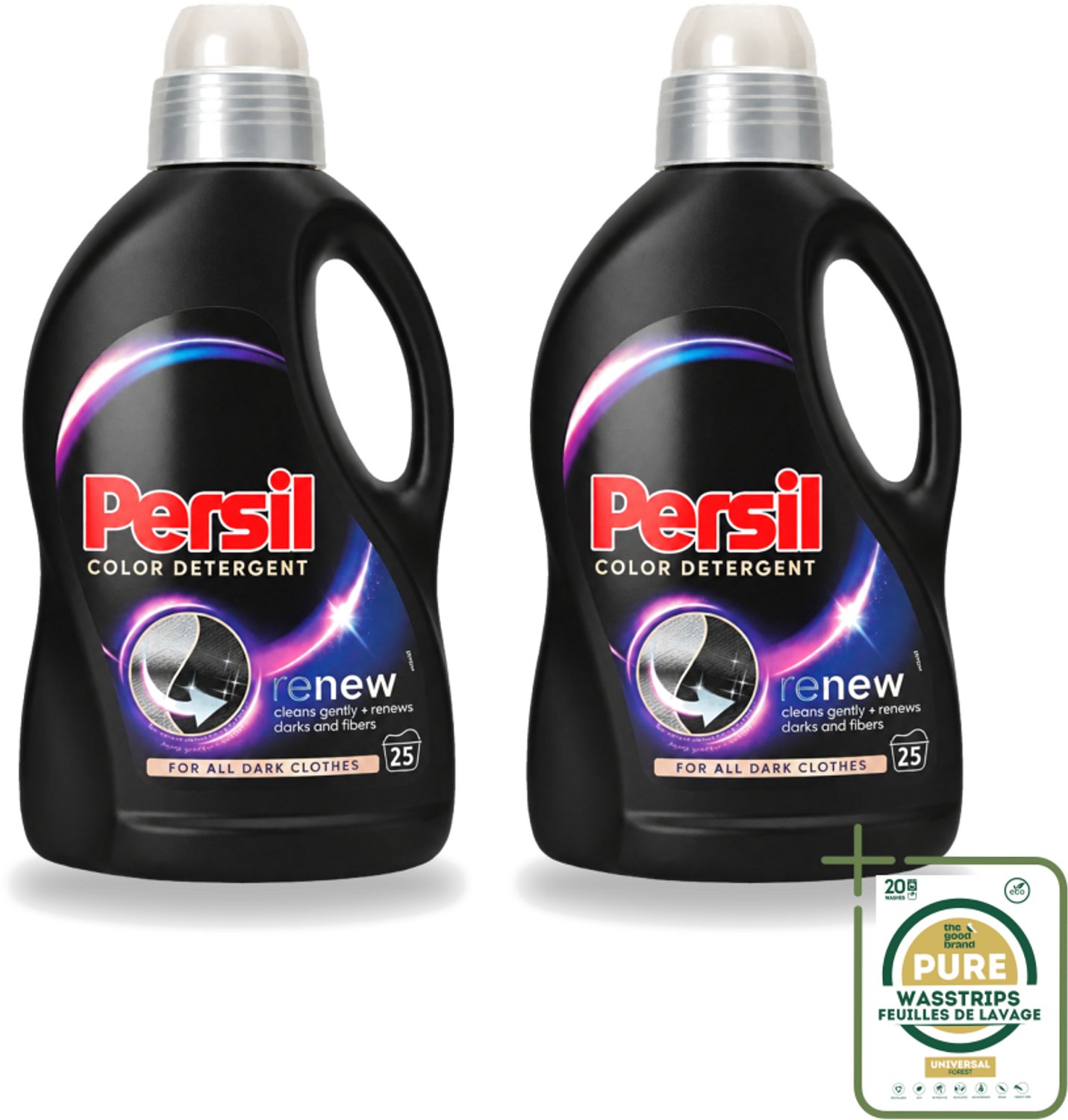 2 x Persil Color Detergent - Vloeibaar Wasmiddel - Donkere Was - 25 Wasbeurten - Wasstrips - Donkere Was - Kleurbehoud - Vlekverwijdering - Wasmiddel - Wasbeurt