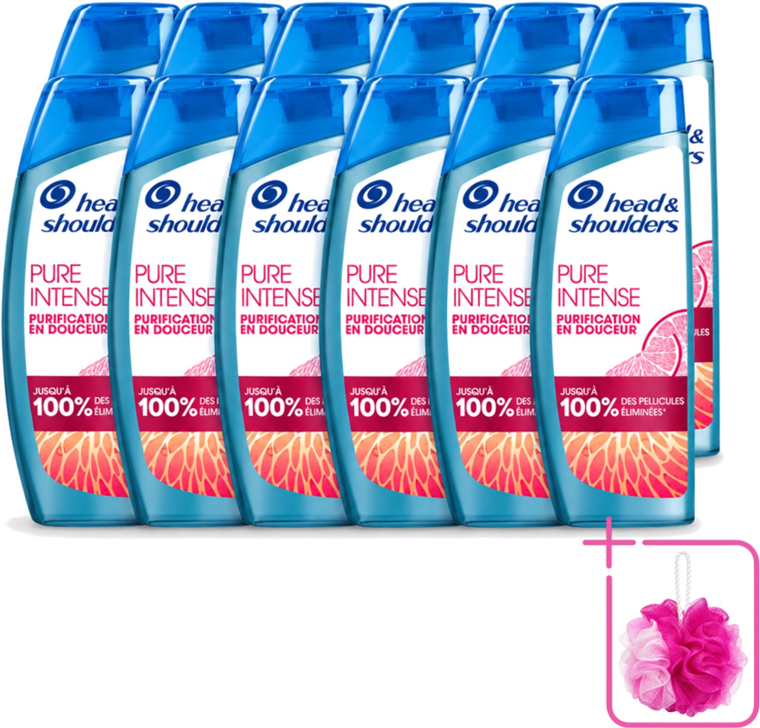 12 x Head & Shoulders - Anti-Roos Shampoo - Pure Intense - Grapefruit - 250 ml - Bulkverpakking - Anti-roos shampoo - Douchemop - Vet hoofd