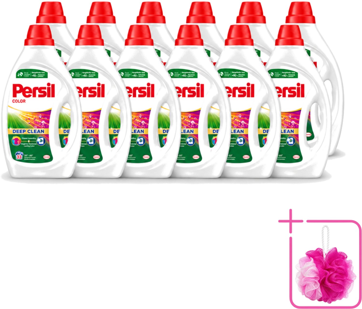 12 x Persil Color - Vloeibaar Wasmiddel - Gekleurde Was - 33 Wasbeurten - Bulkverpakking - Persil Color Gel - Douchemop - Vloeibaar wasmiddel