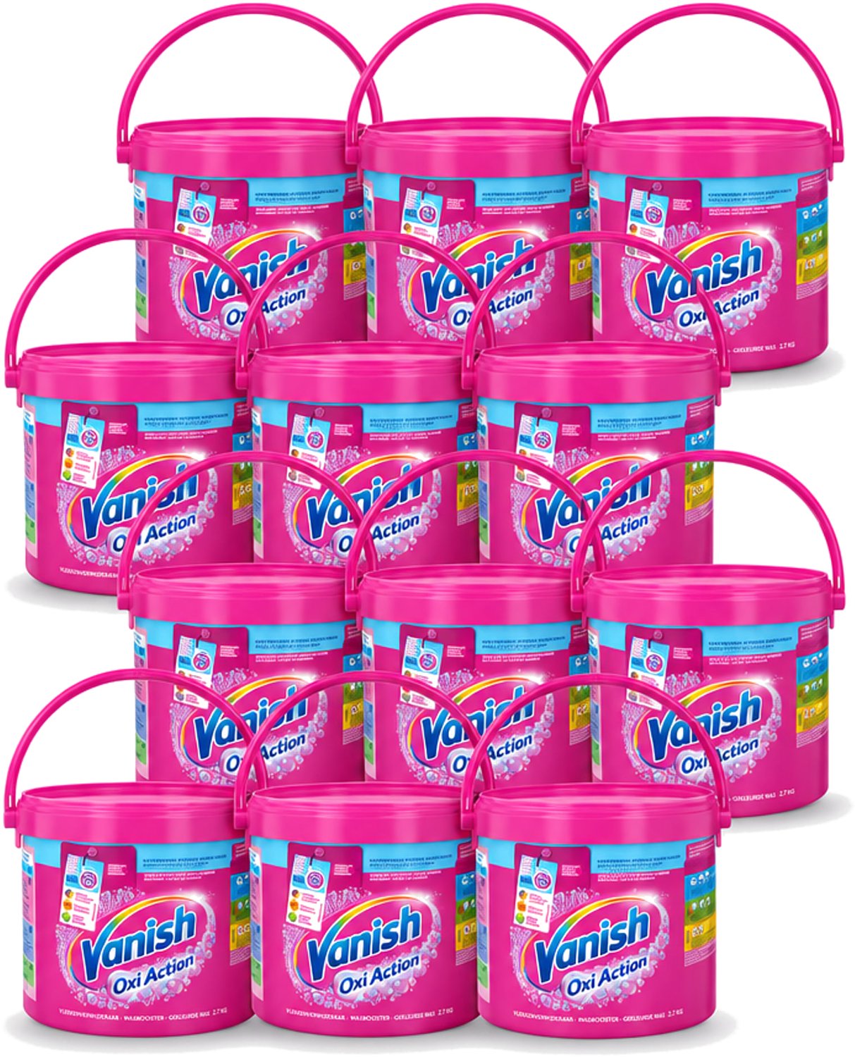 12 x Vanish Oxi Action - Vlekkenverwijderaar - Wasbooster - Gekleurde Was - 2.7 Kg - Voordeelverpakking - 12 stuks