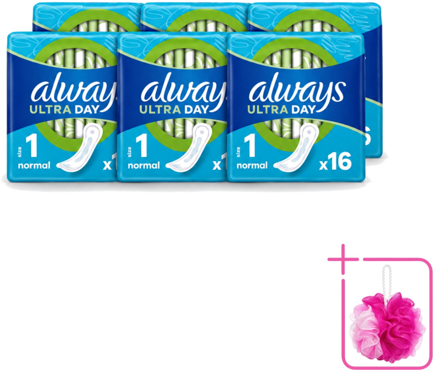 6 x Always – Maandverband – Ultra Normal – 16 Maandverbanden - Bulkverpakking - Maandverband normaal - Menstruatie bescherming