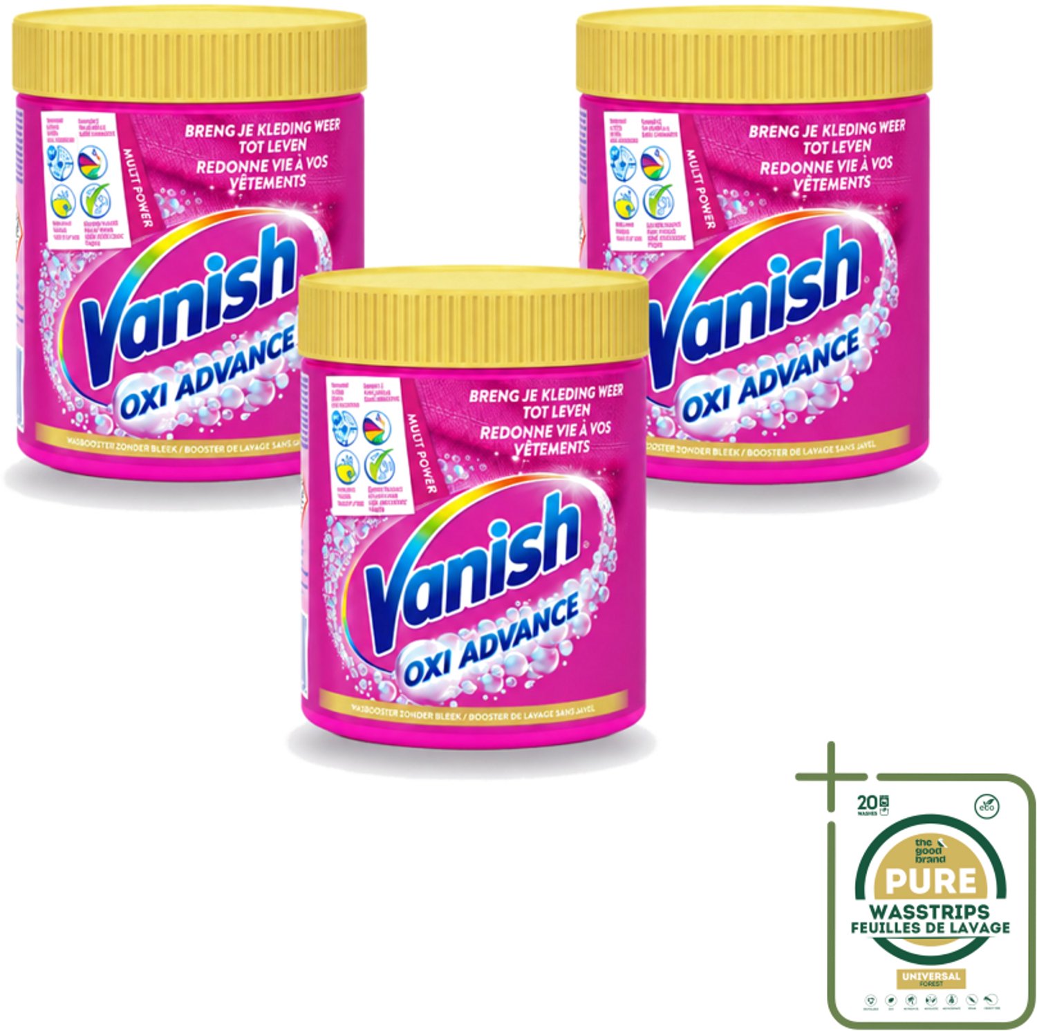 3 x Vanish Oxi Advance - Vlekkenverwijderaar Poeder - Zonder Bleek - Gekleurde Was - 470 Gram - Wasstrips - Vlekkenverwijderaar - Gekleurde Was - Kleurbehoud - Bleekvrije Was - Wasmiddel