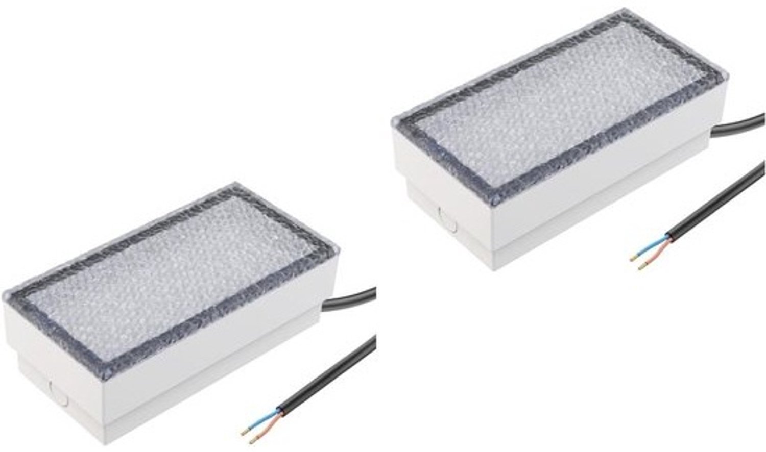 ledscom.de 2 LED stoeptegel grond inbouwlamp CUS voor buiten, IP67, hoekig, 20 x 10cm, 2.9 W, 228lm, koel wit