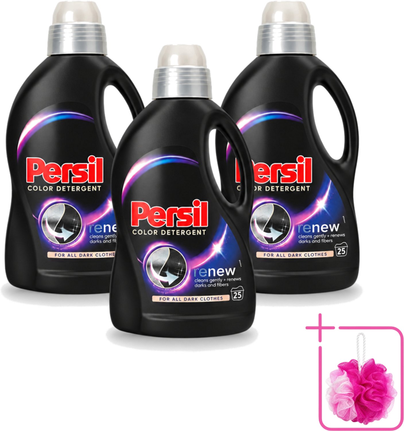 3 x Persil Color Detergent - Vloeibaar Wasmiddel - Donkere Was - 25 Wasbeurten - Bulkverpakking - Donkere was - Douchemop - Kleurbehoud