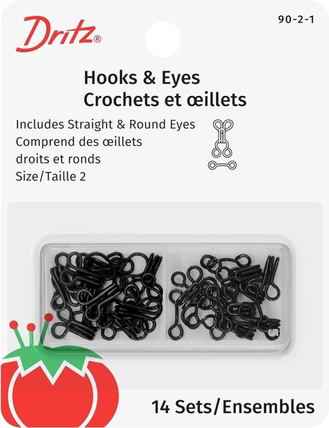 Haak en Oog Sluitingen - Kleding Sluitingen - Kleding Maken - Metalen Sluitingen - 90-0-1 - Zwart