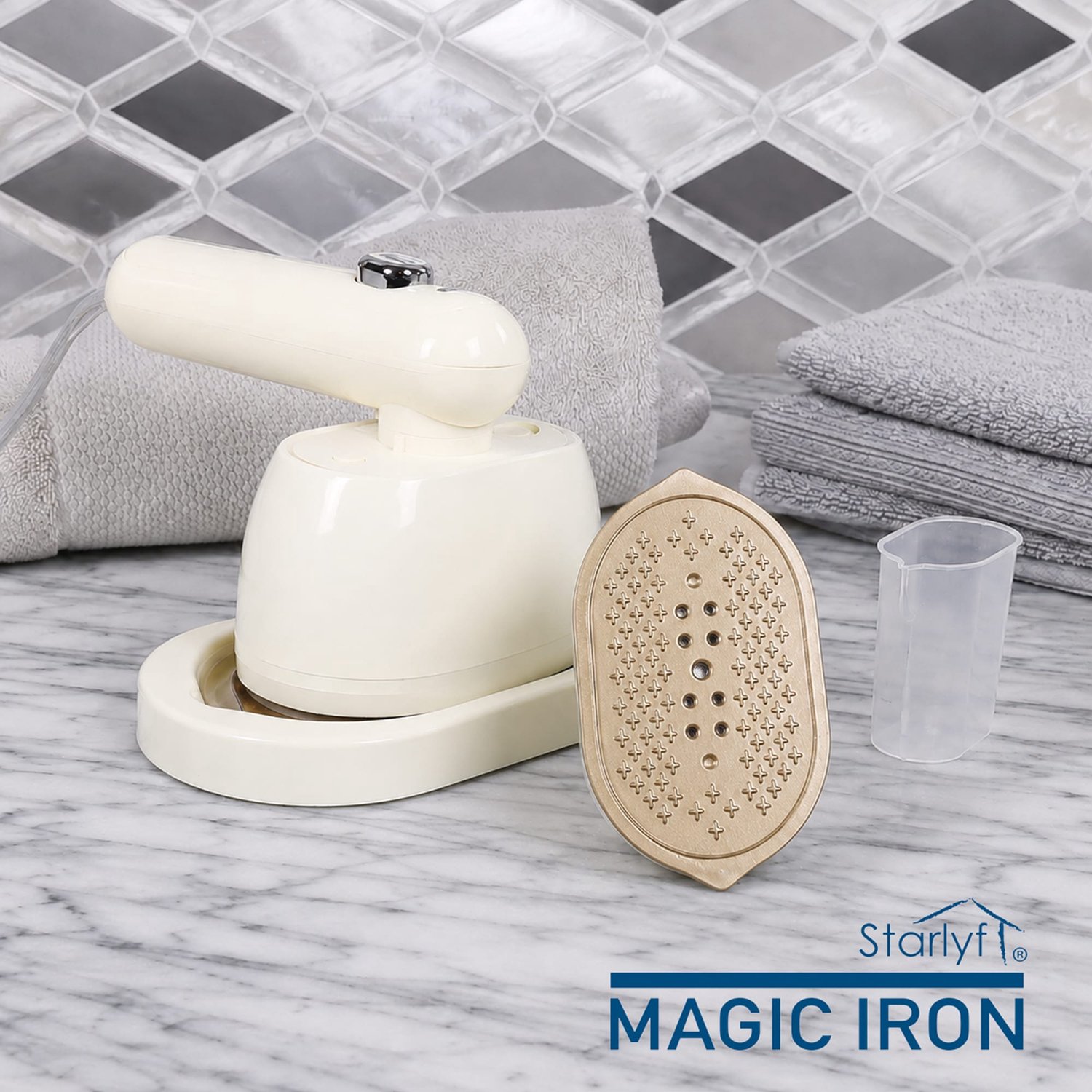 Starlyf Magic Iron Stoomstrijkijzer 4-in-1 - Kledingstomer met Teflon Zoolplaat - Horizontaal en Verticaal Strijken