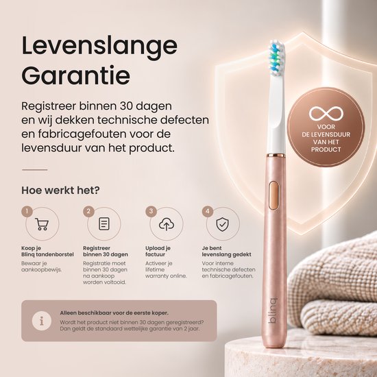 Blinq Slim Sonic Elektrische Tandenborstel Satin Rose - - blinq - €129,95