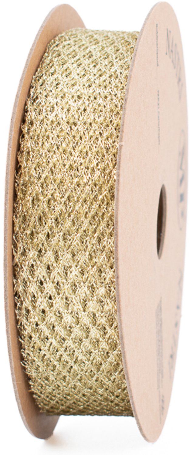 Tule cadeaulint - decoratielint - goud - 25 mm x 30 meter