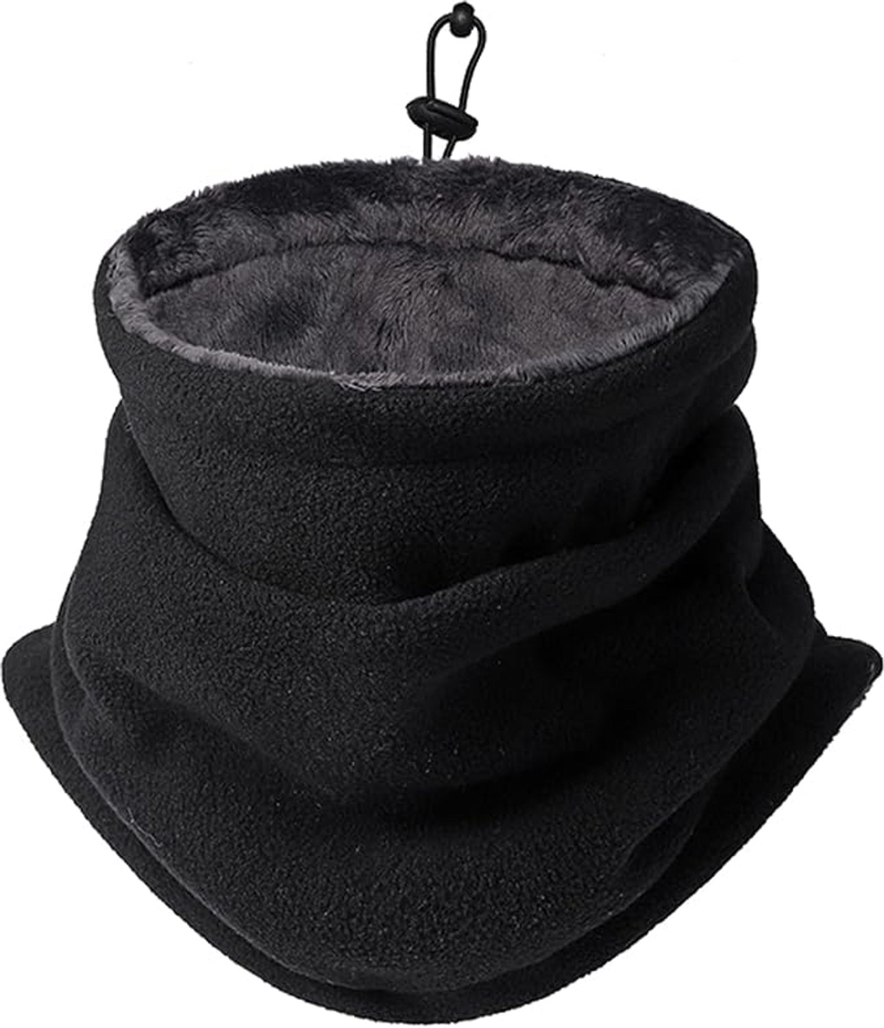 Sjaal - Multifunctionele Colsjaal - Winter Lussjaal voor Heren en Dames - Warme Nekwarmer met Fleece - Voor Skiën, Fietsen en Motorrijden - Zwart - 1 stuk