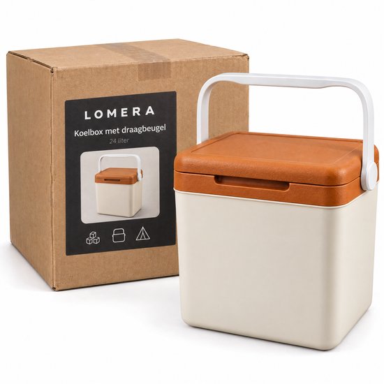 Lomera Koelbox 24 Liter met Draaghengsel - Koelbox zonder Stroom voor Camping, Strand, Picknick en Onderweg - Draagbare Frigobox - Coolbox - Koelkist - Isolatiebox - Thermobox van Lomera — afbeelding 3