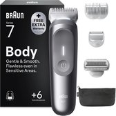 Braun Body Groomer Series 7 BG7550 +6 Verzorgingstools - Trimmen & Scheren - Waterdicht - Grijs