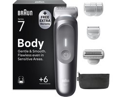 Braun Body Groomer Series 7 BG7550 +6 Verzorgingstools - Trimmen & Scheren - Waterdicht - Grijs