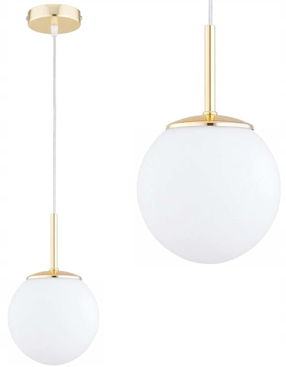Milo Gold Plafondlamp met Witte Bollen, E27 Fitting