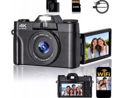 Digitale Camera met 3" Draaibaar Scherm - 75MP Foto & 4K Video - Ideaal voor Vloggen en Fotografie