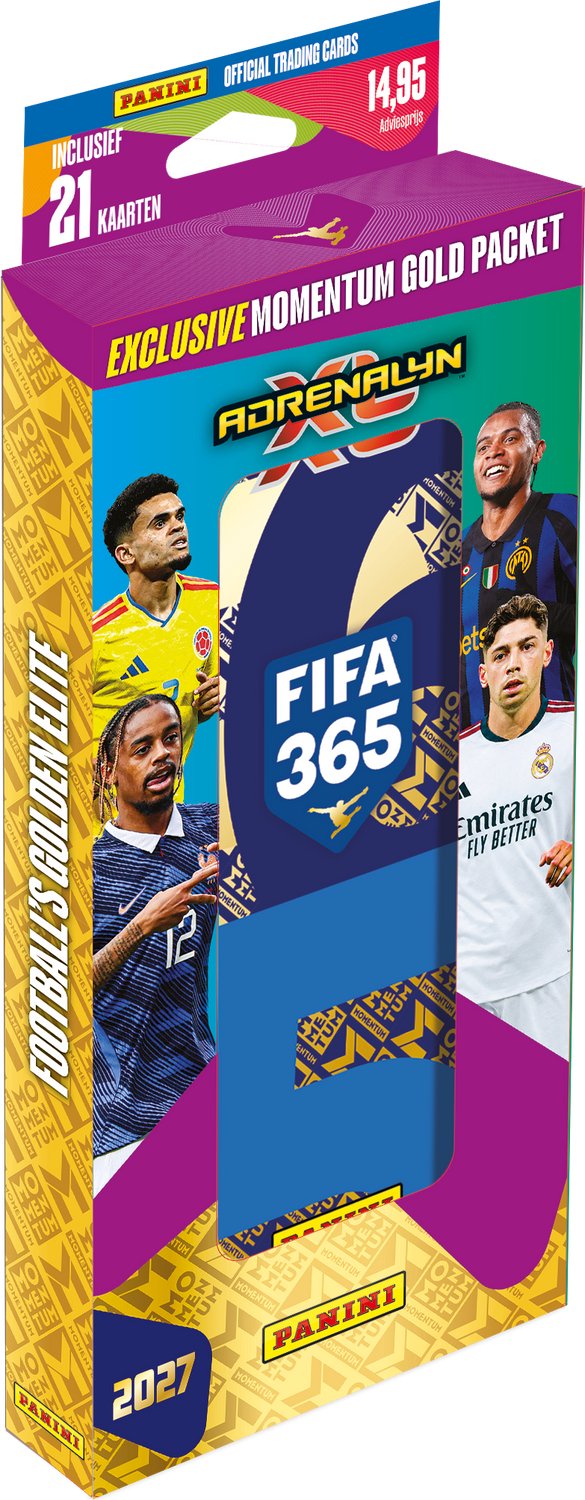Panini TCG | Adrenalyn XL FIFA 365 26/27 Pencil Tin | 21 Voetbalkaarten | Momentum Gold Limited Edition