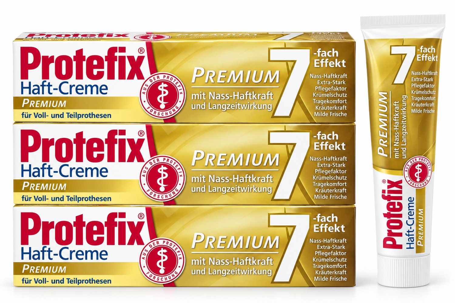 Protefix Haftcreme Premium 3 Stuks – 3 × 47 g – Extra Sterke Kleefcrème met Langdurige Hechting – Voor Volledige & Gedeeltelijke Protheses