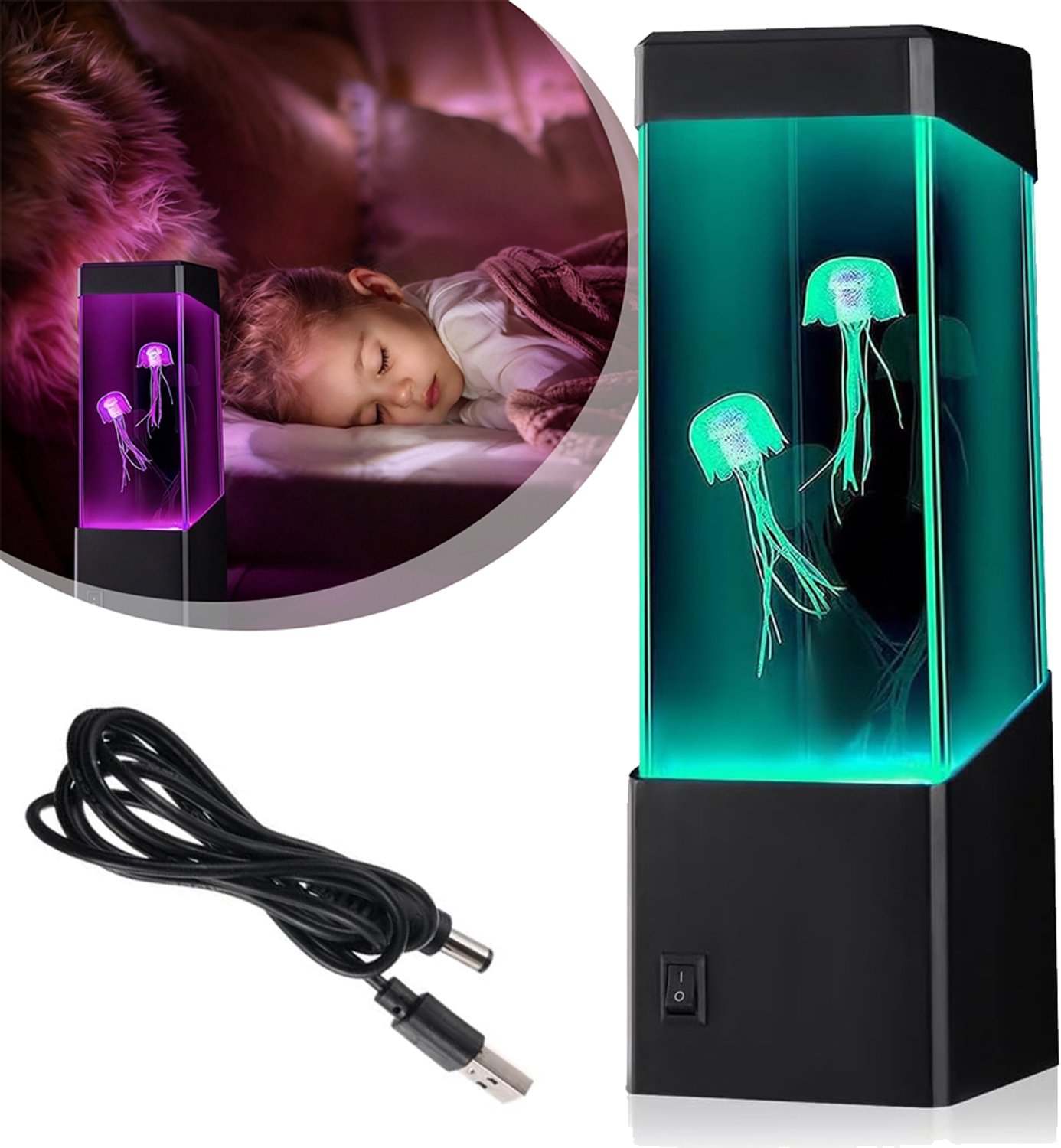 LED-Kwallenlamp - USB-Sfeerverlichting Voor Aquaria - Levendig Nachtlampje - Lavalamp Met Zwevende Kwallen