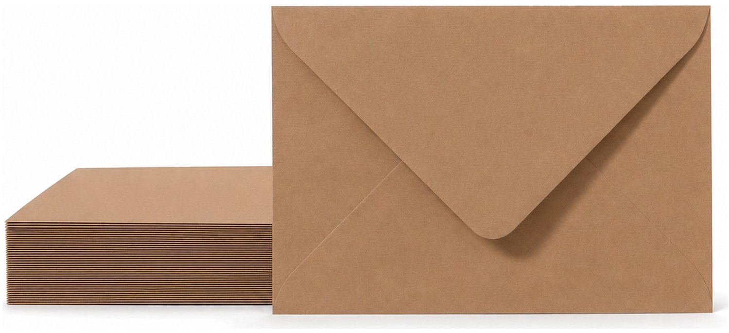 Enveloppen Bruin 13x18 cm - 60 stuks - 120 gram - Bruine Enveloppen - Wenskaart Envelop