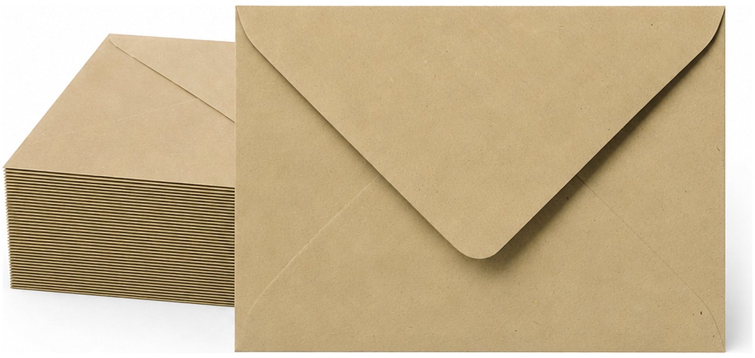 Enveloppen Kraft Lichtbruin 13x18 cm - 100 stuks - 120 gram - Kraft Enveloppen - Wenskaart Envelop