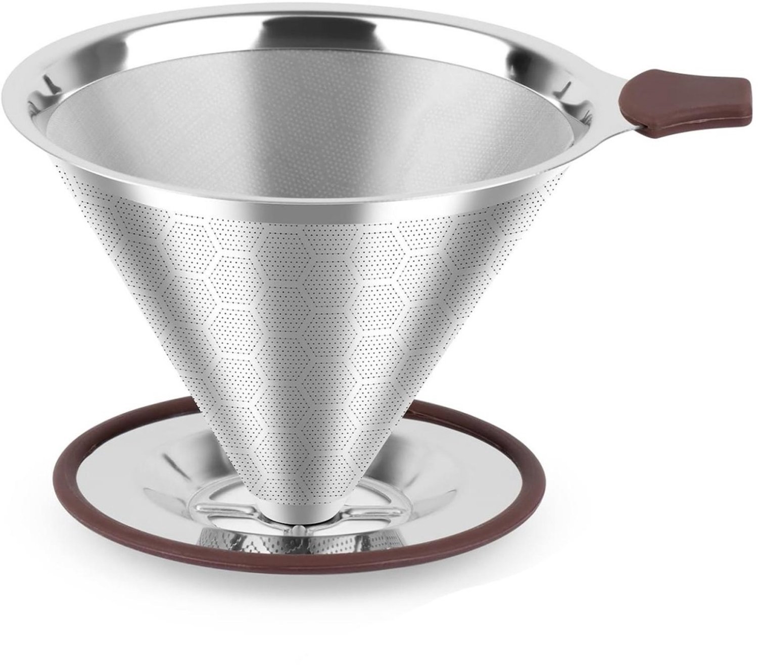 SSTRWGOOD Roestvrijstalen koffiefilter - Herbruikbaar - Geschikt voor filterkoffie - Papierloos filter - Fijnmazig - Geurloos - Voordelig en milieuvriendelijk - Ideaal geschikt voor filterkoffie en Chemex-koffiezetapparaten