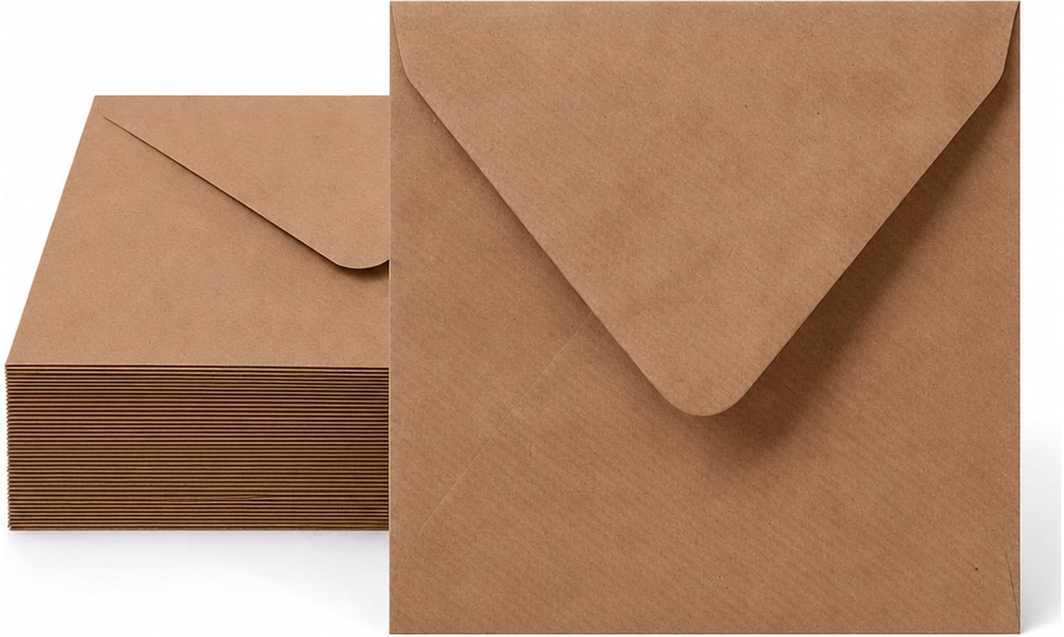 Enveloppen Kraftbruin 16x16 cm - 100 stuks - 120 gram - Vierkante Enveloppen voor 15x15 cm Kaarten - Wenskaart Envelop
