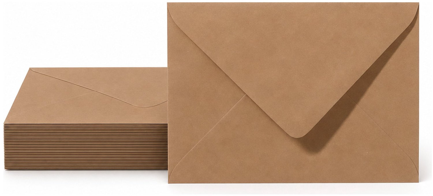 Enveloppen Bruin 13x18 cm - 25 stuks - 120 gram - Bruine Enveloppen - Wenskaart Envelop