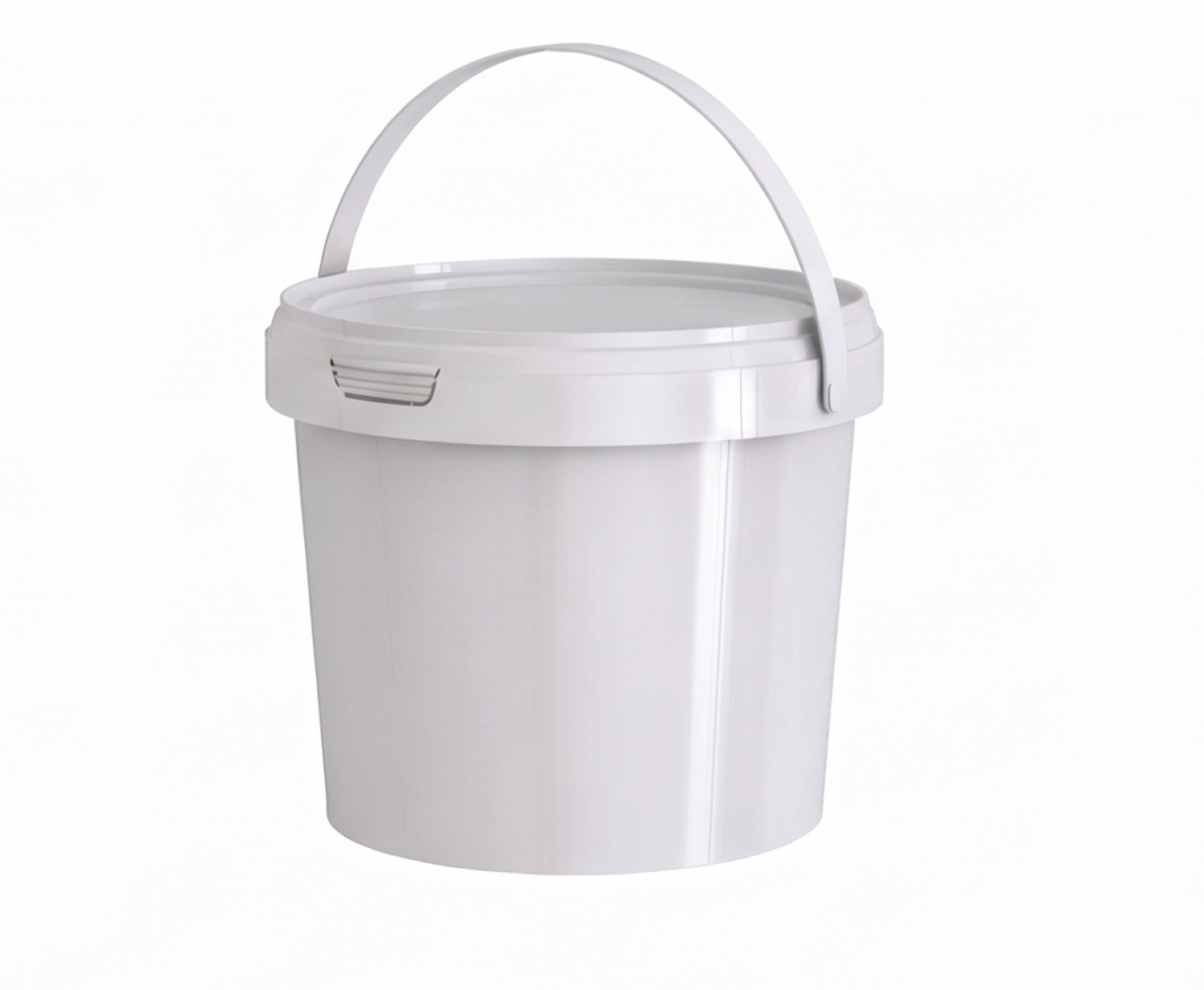 10x Stuks Witte Verpakkingsemmers 1 Liter (1180ml) – Kunststof Emmertje met Deksel en Hengsel – Voedselveilig, Lekvrij en Hersluitbaar – Ronde Bewaaremmer / Vershoudbak