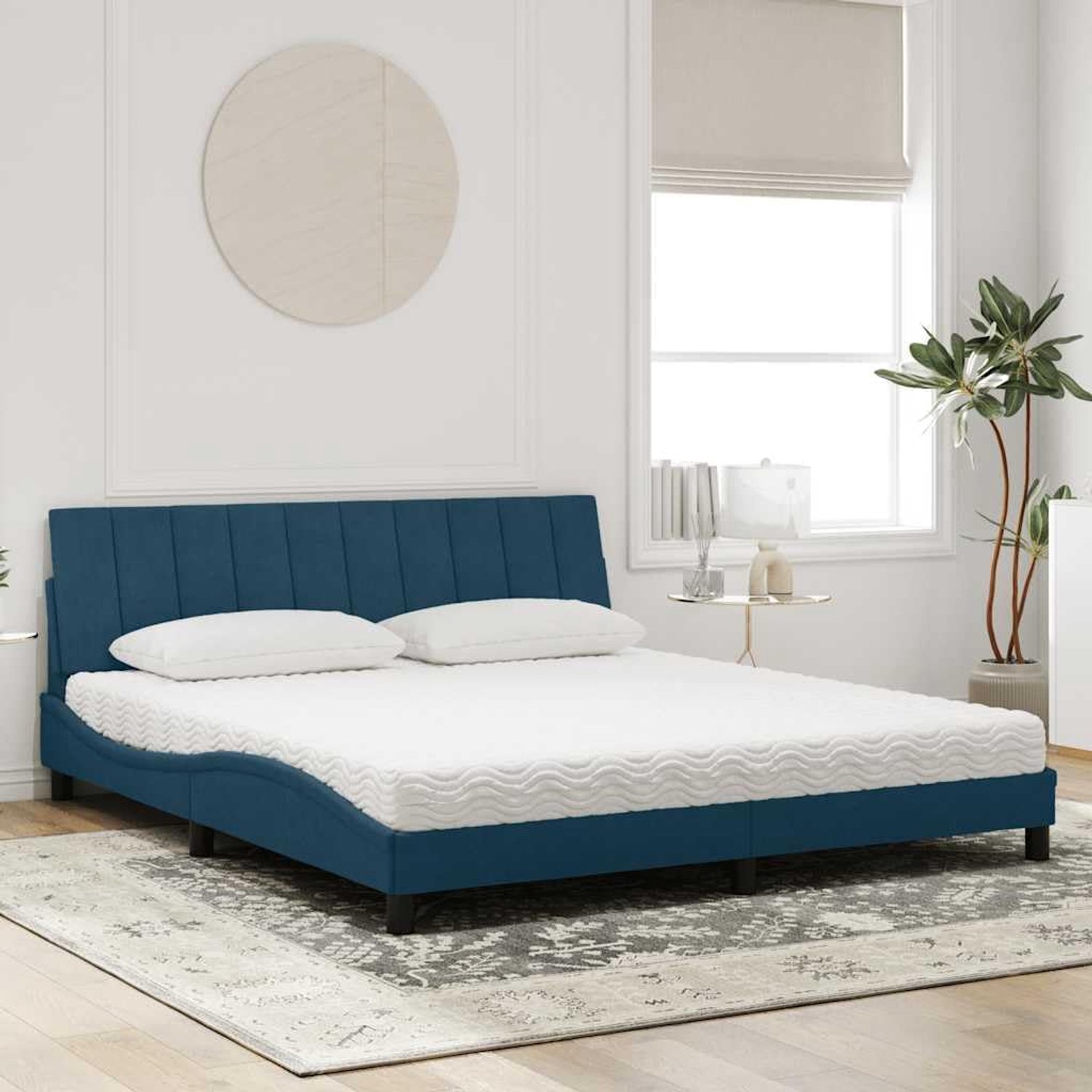 Bed met schuimmatras Hanko Blauw 180x200 cm