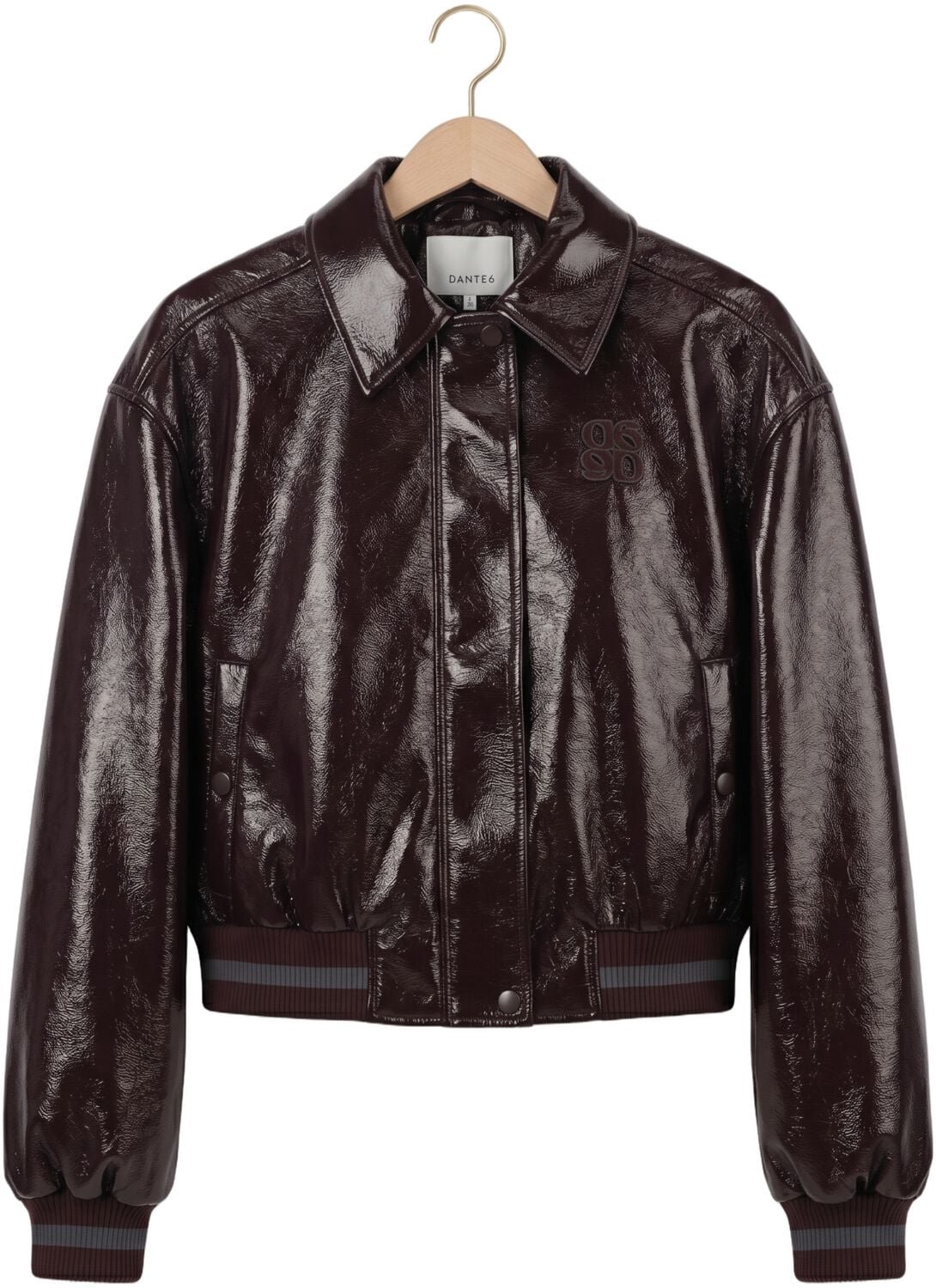 DANTE6 Dalyn Faux Crackle Leather Bomber Jassen Dames - Winterjas - Bordeaux - Maat 34