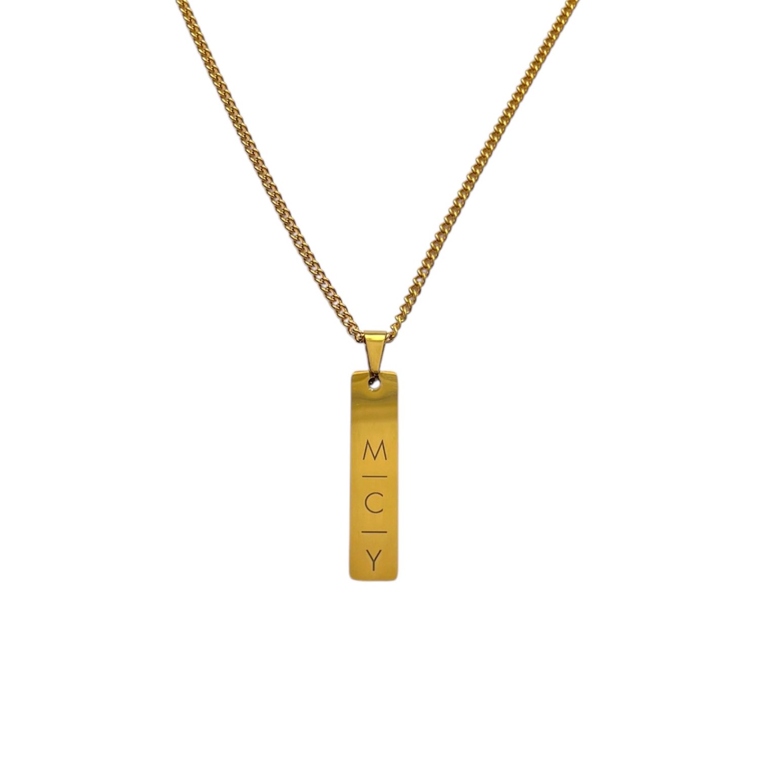 Heren Ketting met Initialen Bar Goud