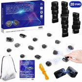 Flero Magnetisch Strategiespel - 20 Magneetstenen met Dobbelstenen en Opbergzak - Compact Reisspel voor 1 tot 4 Spelers - Breinbreker vanaf 6 Jaar - Strategisch Denkspel, Campingspel, Familiespel, Origineel Cadeau