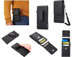 Lederen houder houder houder riemclip Rotary 360 voor KONKA I280 - zwart