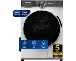 Heinner HWDM-M1014IVKB Was-droogcombinatie - 10 kg Wassen / 7 kg Drogen - 1500 tpm - Energieklasse B - Inverter Motor - 1-Uurs Wassen & Drogen - Kreukbescherming - 5 Jaar Garantie - Wit