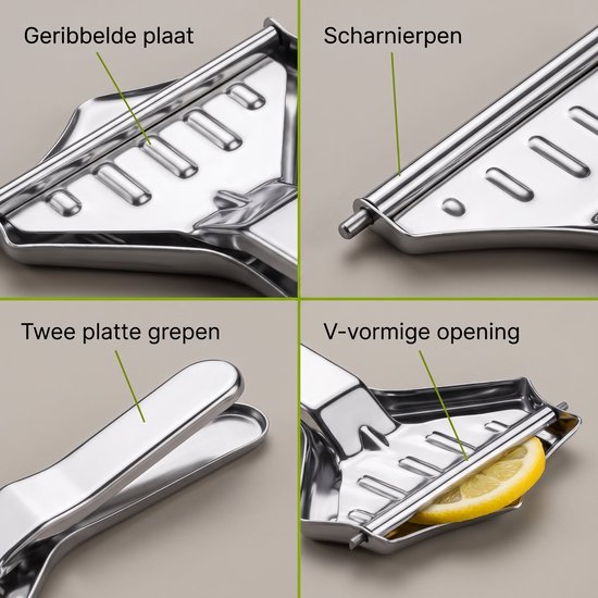 Cheqo® Citroenknijper - Citroenpersje - Citroenschijfpers - Citroenpers voor op Tafel - Citruspers voor Citroenpartjes - Lemon Squeezer - Limoenknijper - Bar Accessoires - voor Thee, Vis en Cocktails van Cheqo — afbeelding 4