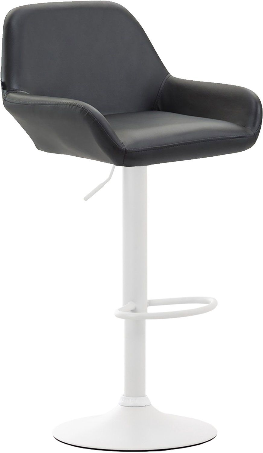 Luxe Comfort Barkruk - Verstelbaar - Kunstleer - Zwart wit/zwart