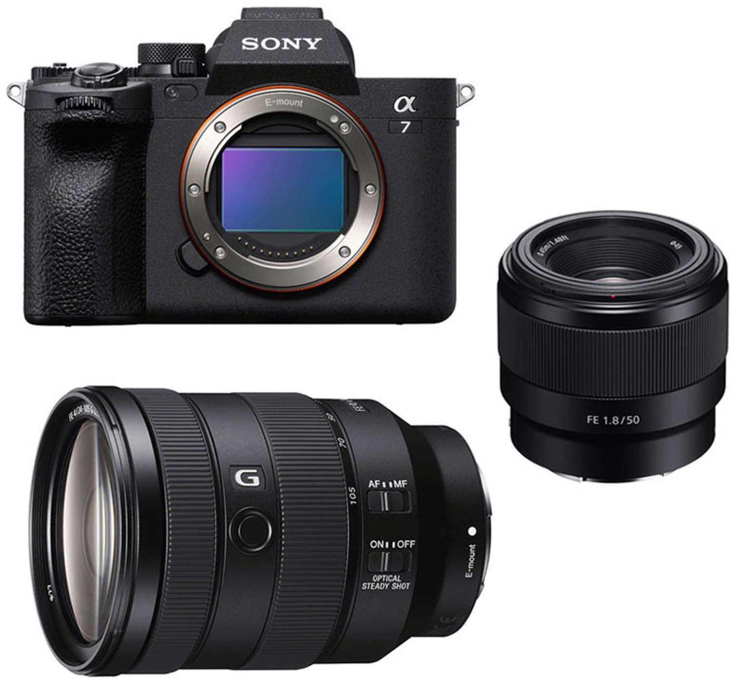 SONY ALPHA 7 IV + FE 24-105mm Objektiv + FE 50mm f/1.8