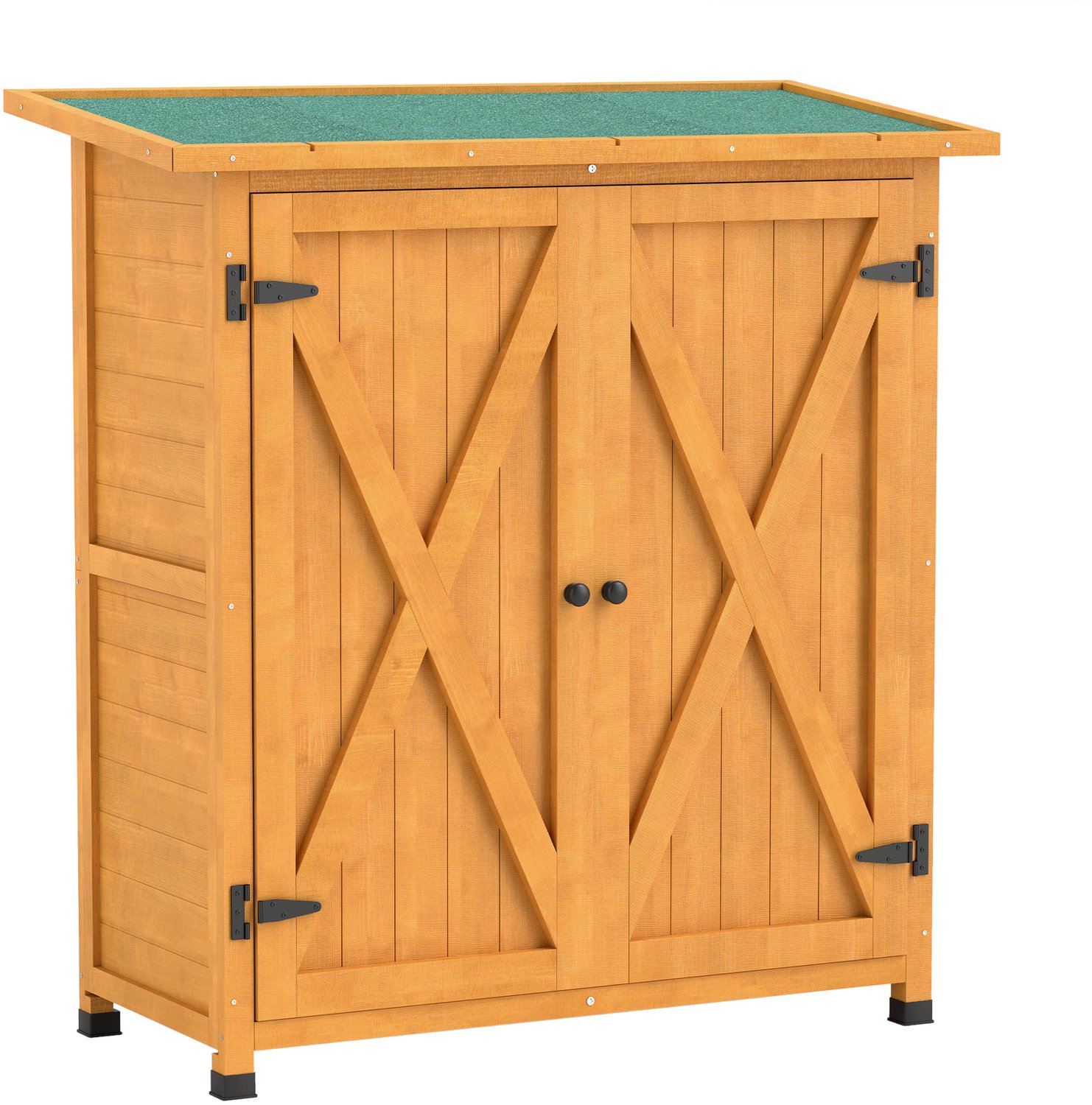 Sunona Tuinkast - Met 2 deuren en asfaltdak - 110 x 55 x 117 cm - Geel