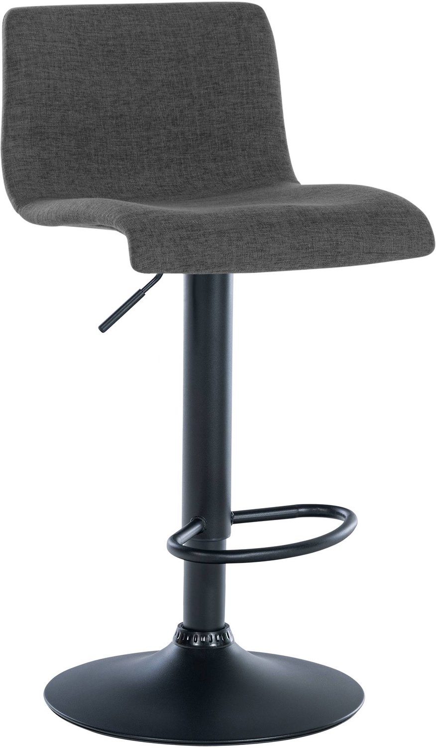 Luxe Comfort Barkruk - Verstelbaar - Stof - Donkergrijs zwart/donkergrijs