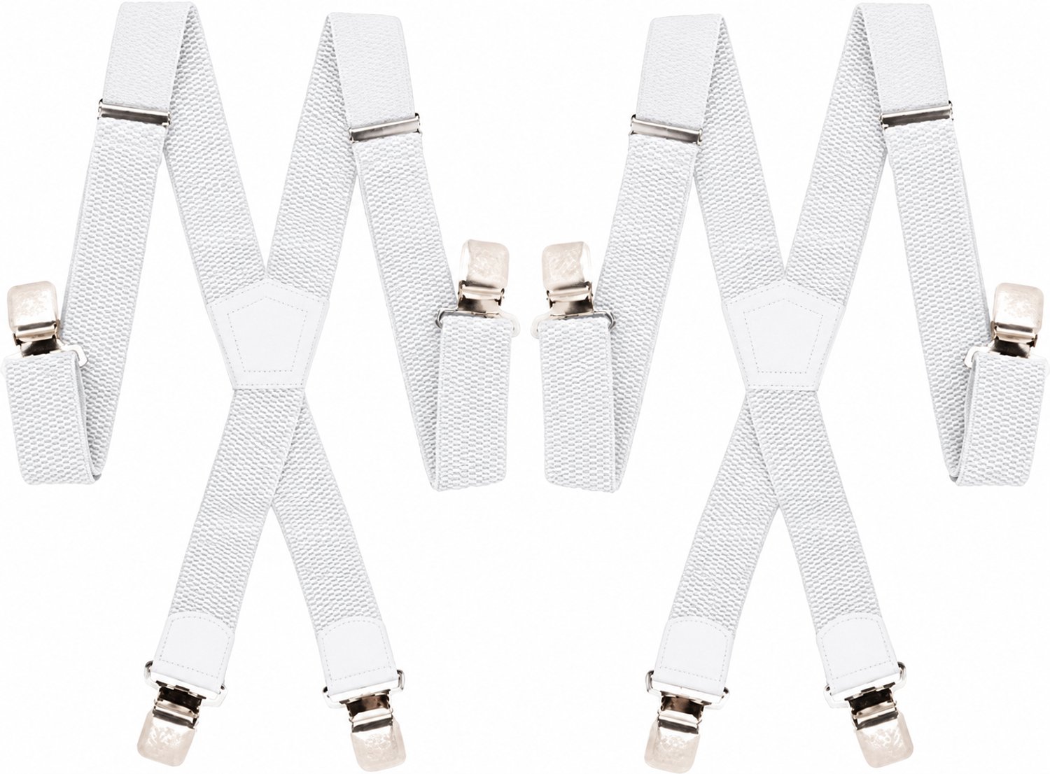 JVS bags Witte Bretels – 2 Paar – Verstelbaar – Zilverkleurige Clips