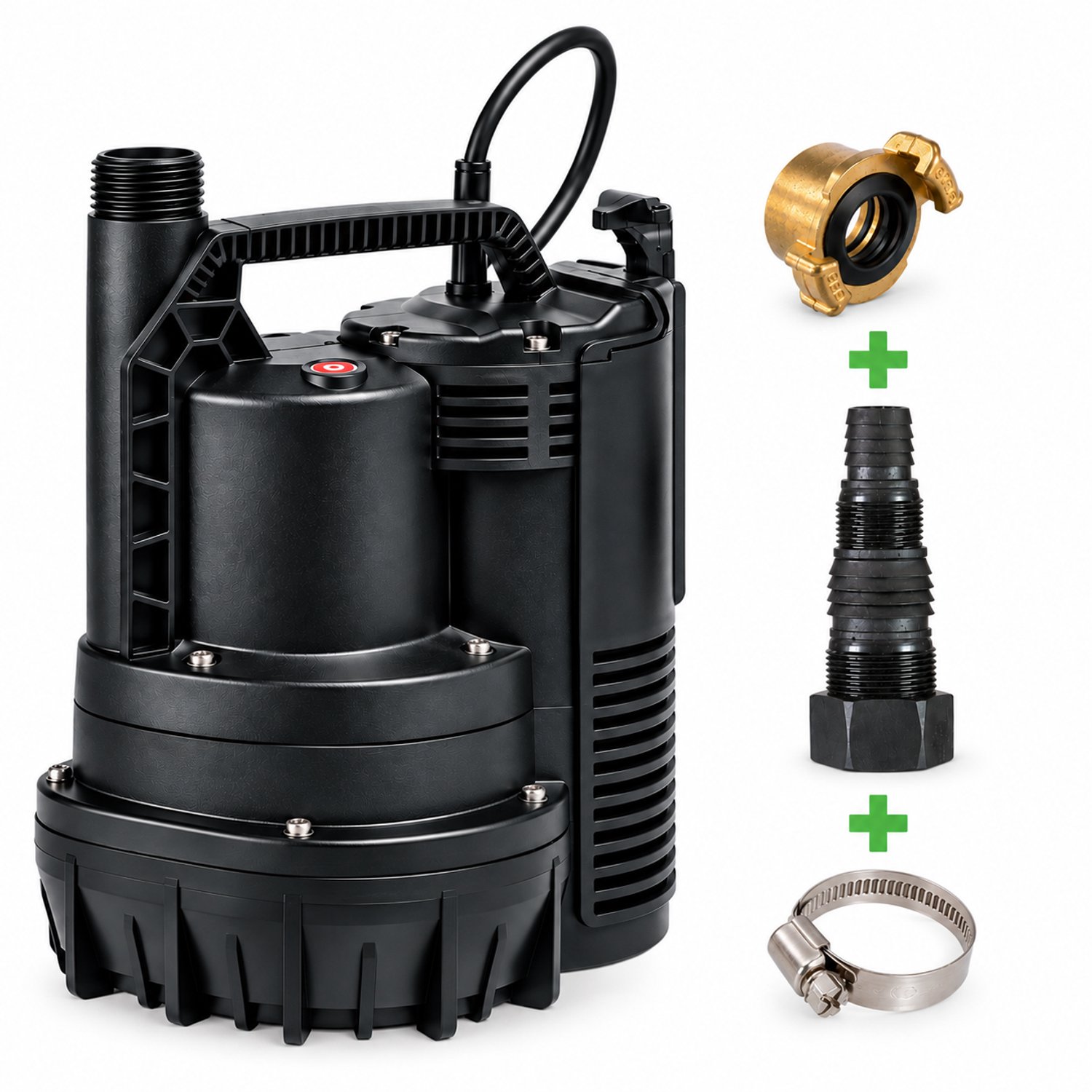 Leader Vertigo 300 Dompelpomp met Vlotter - 300W - MAX 7500L/u - Max H: 6,5m – Inclusief GEKA Koppeling & RVS Slangklem