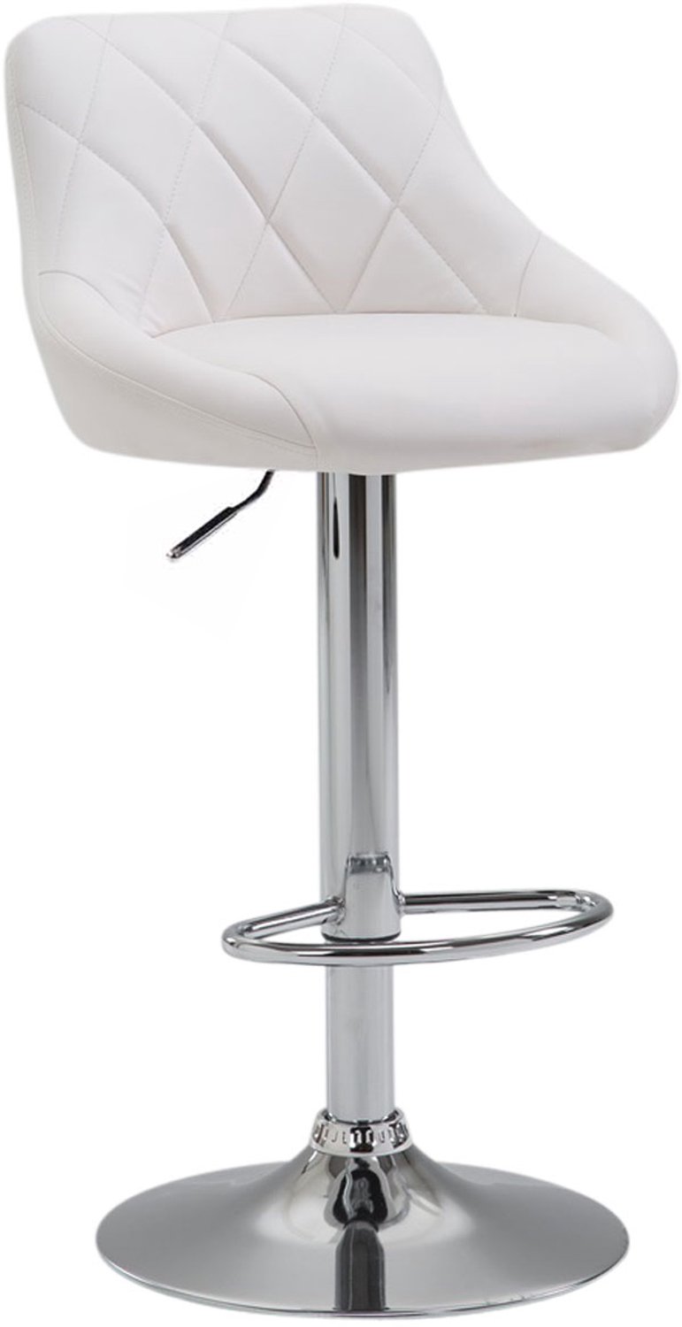 Luxe Comfort Barkruk - Kunstleer - Wit chroom/wit