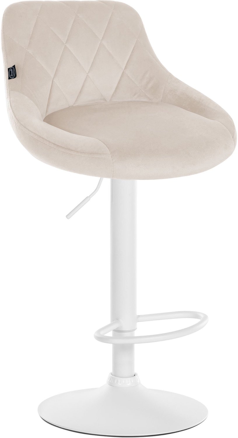 Luxe Comfort Barkruk - Fluweel - Crème creme wit