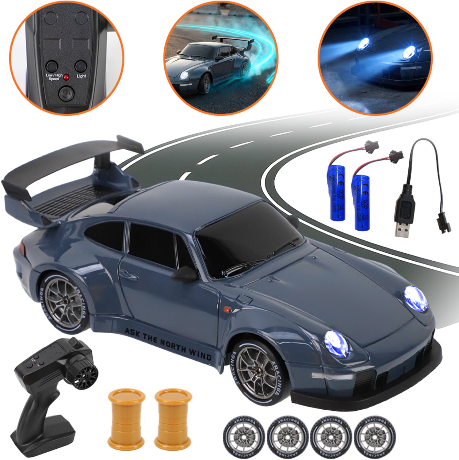 RC Driftauto - Voertuig Met Afstandsbediening Op Schaal 1:24 - 2,4 GHz 4WD Snelle RC-Auto's - Racing Sport Speelgoedcadeau Voor Kinderen