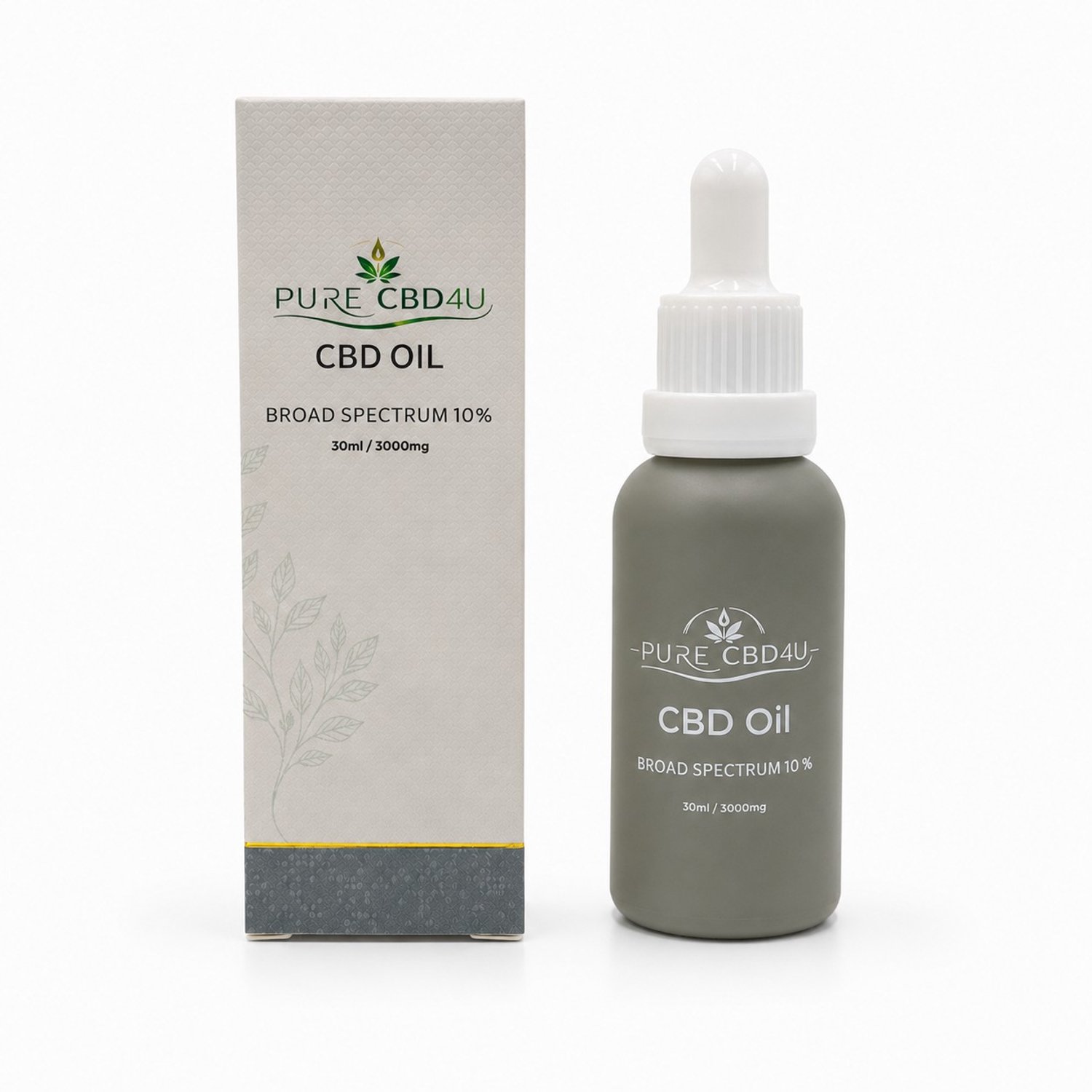 PureCBD4U CBD Olie 10% – Broad Spectrum – 0% THC – 3000 mg CBD – 30 ml