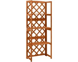 Rankhulp met planken, klimhulp voor planten, bruin 55x30x140