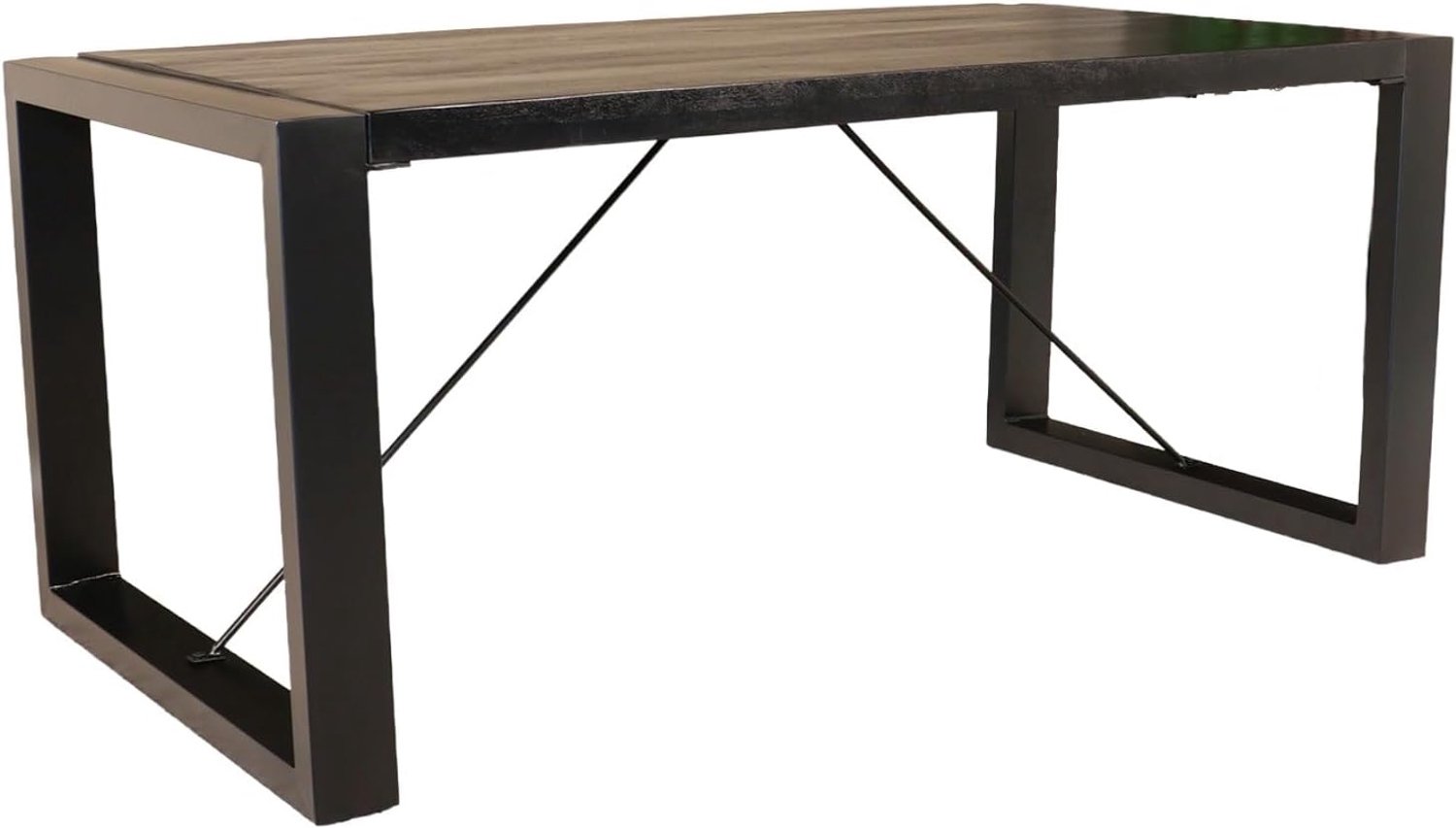 Eettafel rechthoekig mangohout Jonas zwart 160cm duurzaam mango tafel eetkamertafel hout