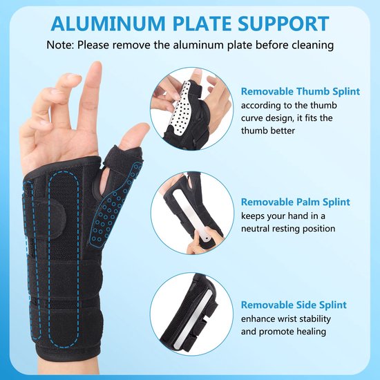 Polsbandage met duimspalk voor de Quervains Tenosynovitis, carpaal tunnelpijn, verstuikingen, artritis, peesschedeontsteking, bandage voor mannen en vrouwen — afbeelding 5